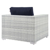 Sienna Outdoor Patio Armchair in Light Gray Navy