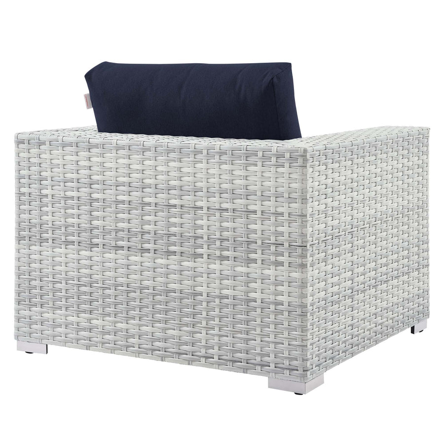 Sienna Outdoor Patio Armchair in Light Gray Navy