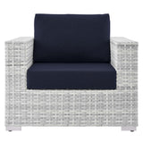 Sienna Outdoor Patio Armchair in Light Gray Navy