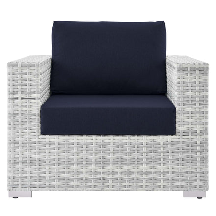 Convene Outdoor Patio Armchair in Light Gray Navy