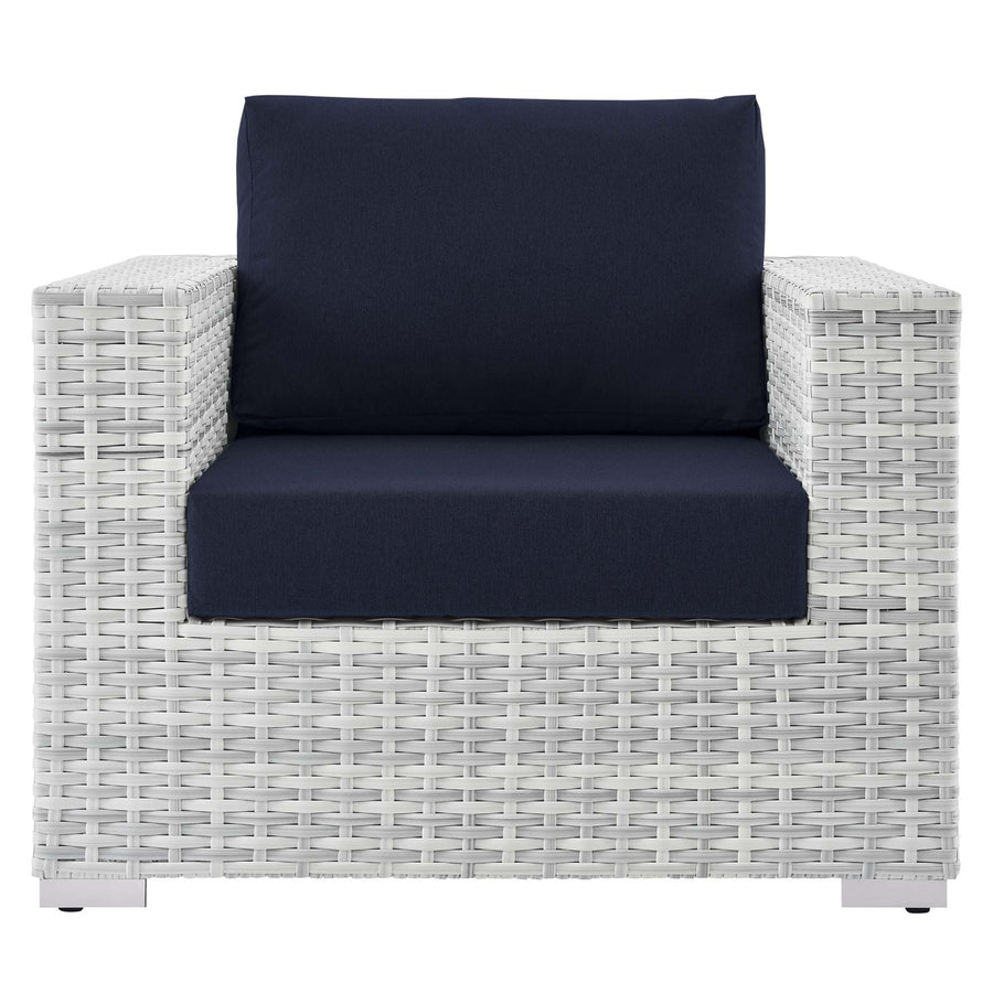 Sienna Outdoor Patio Armchair in Light Gray Navy