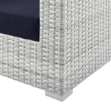 Sienna Outdoor Patio Armchair in Light Gray Navy
