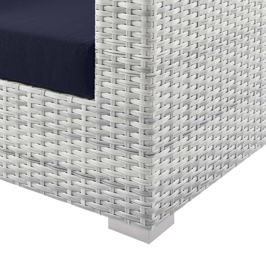 Sienna Outdoor Patio Armchair in Light Gray Navy