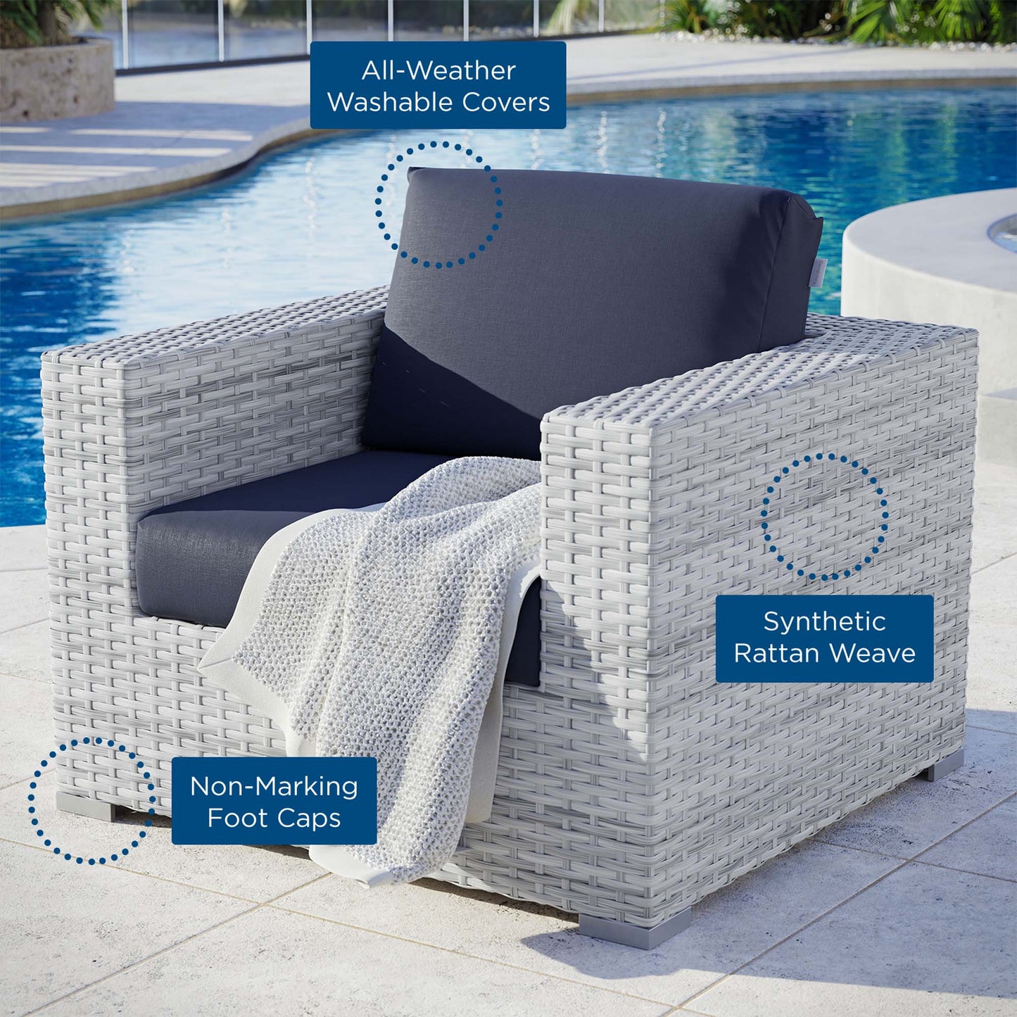 Convene Outdoor Patio Armchair by Furniture For America