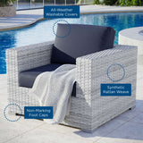 Sienna Outdoor Patio Armchair in Light Gray Navy