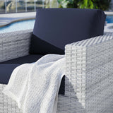 Sienna Outdoor Patio Armchair in Light Gray Navy