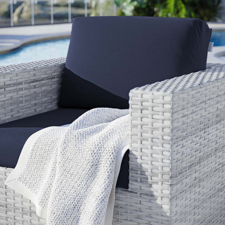Convene Outdoor Patio Armchair in Light Gray Navy
