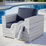 Sienna Outdoor Patio Armchair in Light Gray Navy