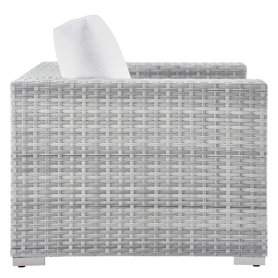 Sienna Outdoor Patio Armchair in Light Gray White