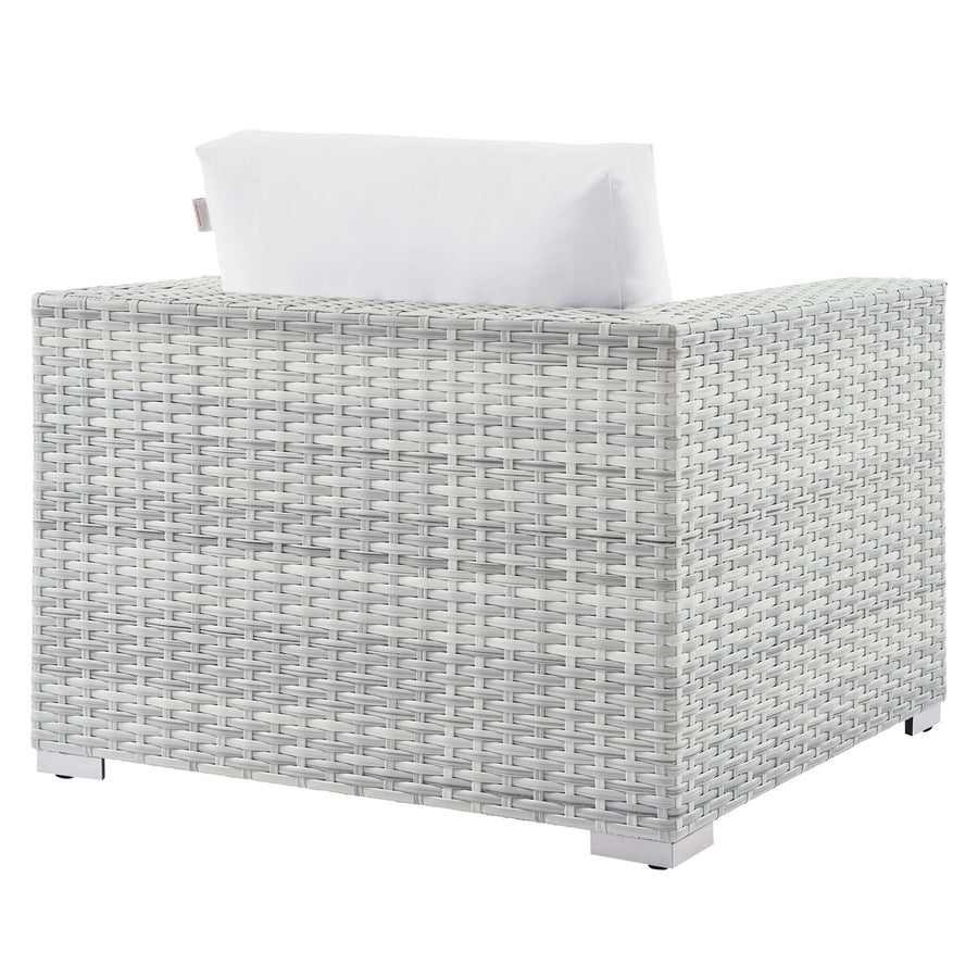 Sienna Outdoor Patio Armchair in Light Gray White