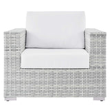 Sienna Outdoor Patio Armchair in Light Gray White