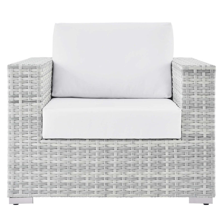Sienna Outdoor Patio Armchair in Light Gray White