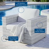 Sienna Outdoor Patio Armchair in Light Gray White