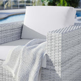 Sienna Outdoor Patio Armchair in Light Gray White