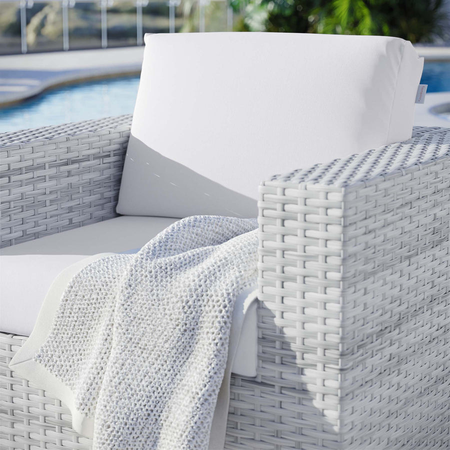 Sienna Outdoor Patio Armchair in Light Gray White