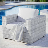 Sienna Outdoor Patio Armchair in Light Gray White