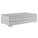 Sienna Outdoor Patio Coffee Table in Light Gray