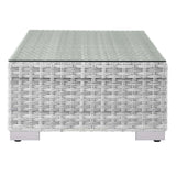 Sienna Outdoor Patio Coffee Table in Light Gray