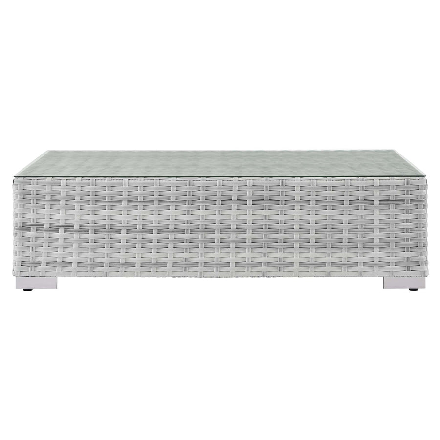 Sienna Outdoor Patio Coffee Table in Light Gray