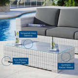 Sienna Outdoor Patio Coffee Table in Light Gray
