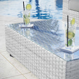 Sienna Outdoor Patio Coffee Table in Light Gray