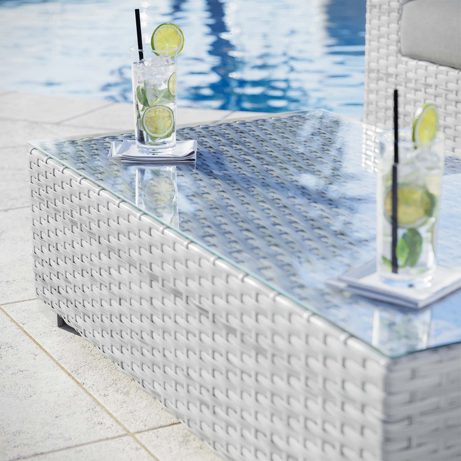 Sienna Outdoor Patio Coffee Table in Light Gray