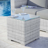 Sienna Outdoor Patio Side Table in Light Gray