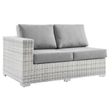 Sienna Outdoor Patio Left-Arm Loveseat in Light Gray Gray