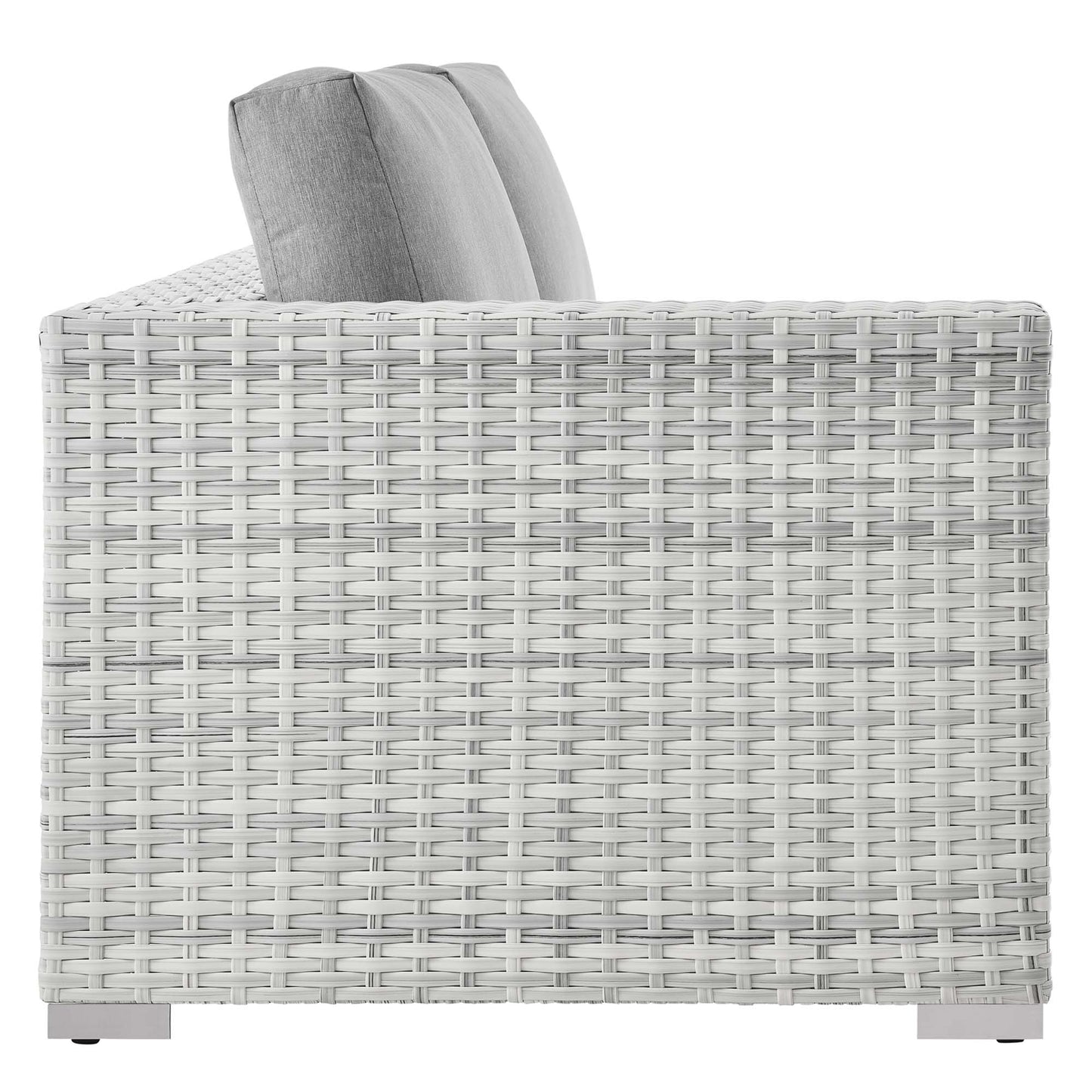 Sienna Outdoor Patio Left-Arm Loveseat in Light Gray Gray