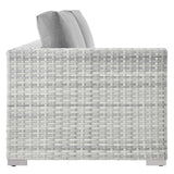 Sienna Outdoor Patio Left-Arm Loveseat in Light Gray Gray