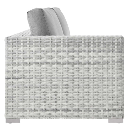 Convene Outdoor Patio Left-Arm Loveseat in Light Gray Gray