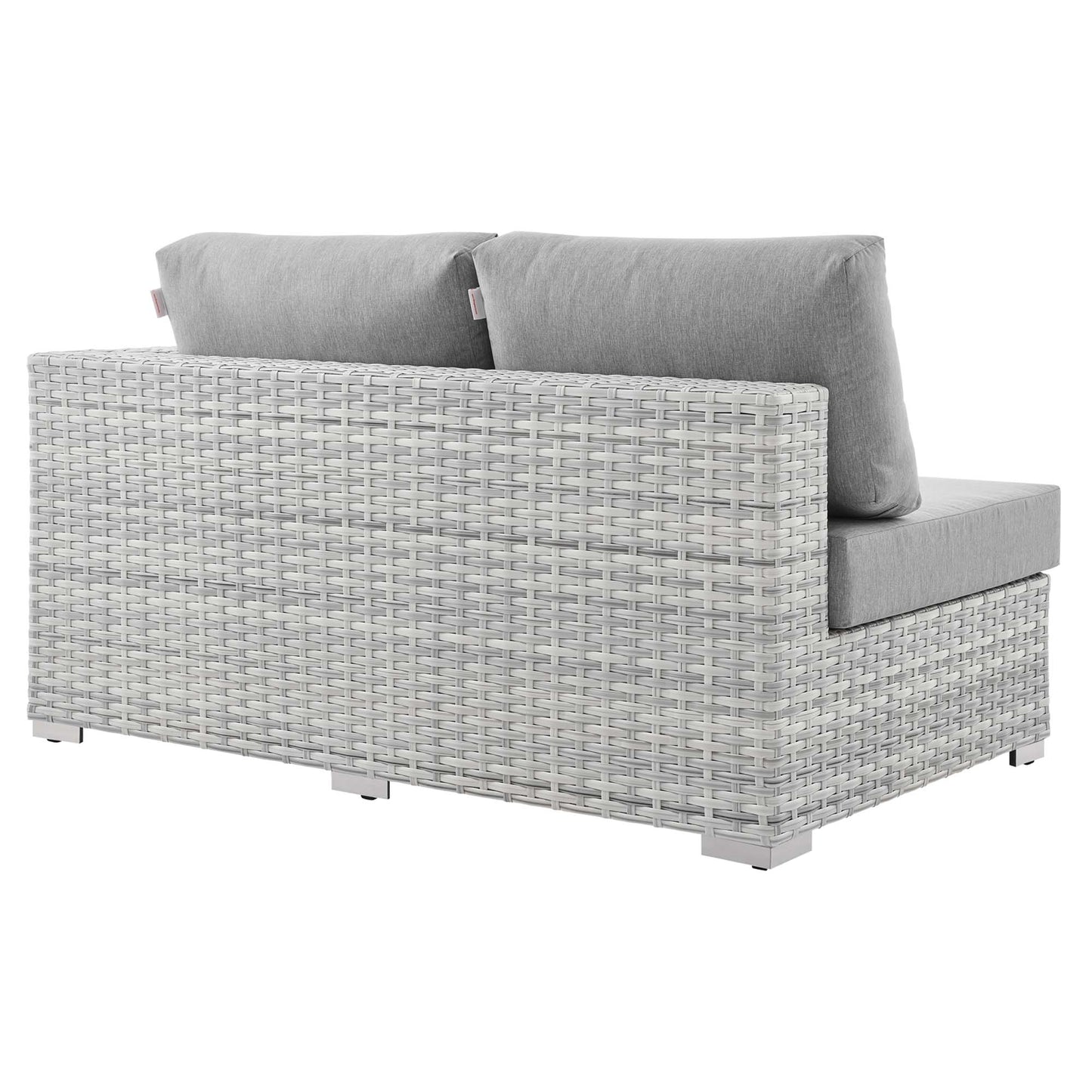Sienna Outdoor Patio Left-Arm Loveseat in Light Gray Gray
