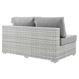 Sienna Outdoor Patio Left-Arm Loveseat in Light Gray Gray