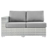Sienna Outdoor Patio Left-Arm Loveseat in Light Gray Gray
