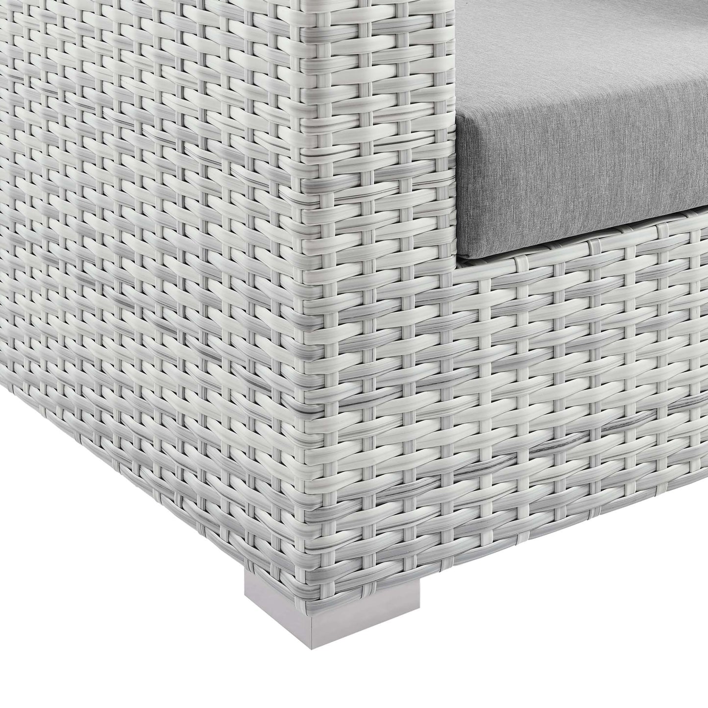 Sienna Outdoor Patio Left-Arm Loveseat in Light Gray Gray
