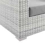 Sienna Outdoor Patio Left-Arm Loveseat in Light Gray Gray