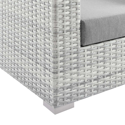 Convene Outdoor Patio Left-Arm Loveseat in Light Gray Gray