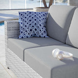 Sienna Outdoor Patio Left-Arm Loveseat in Light Gray Gray