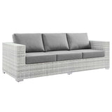 Sienna Outdoor Patio Sofa in Light Gray Gray