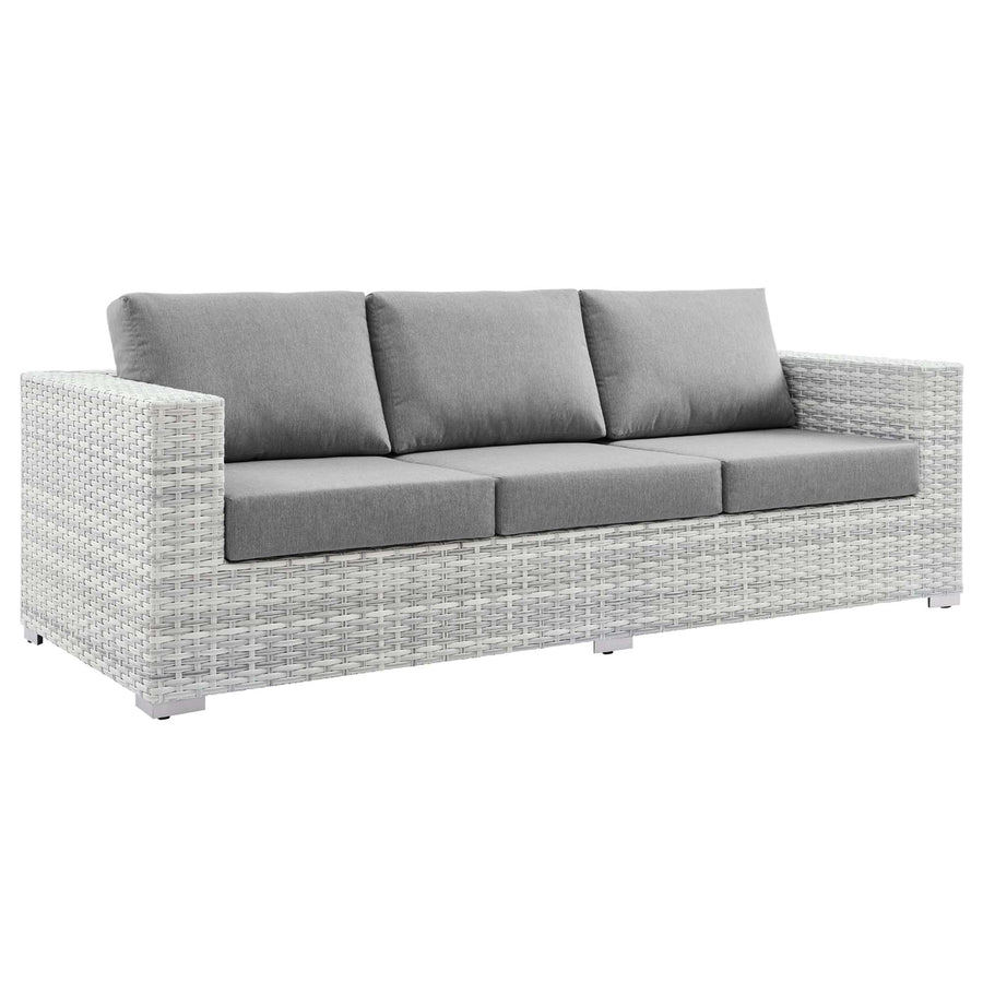 Sienna Outdoor Patio Sofa in Light Gray Gray