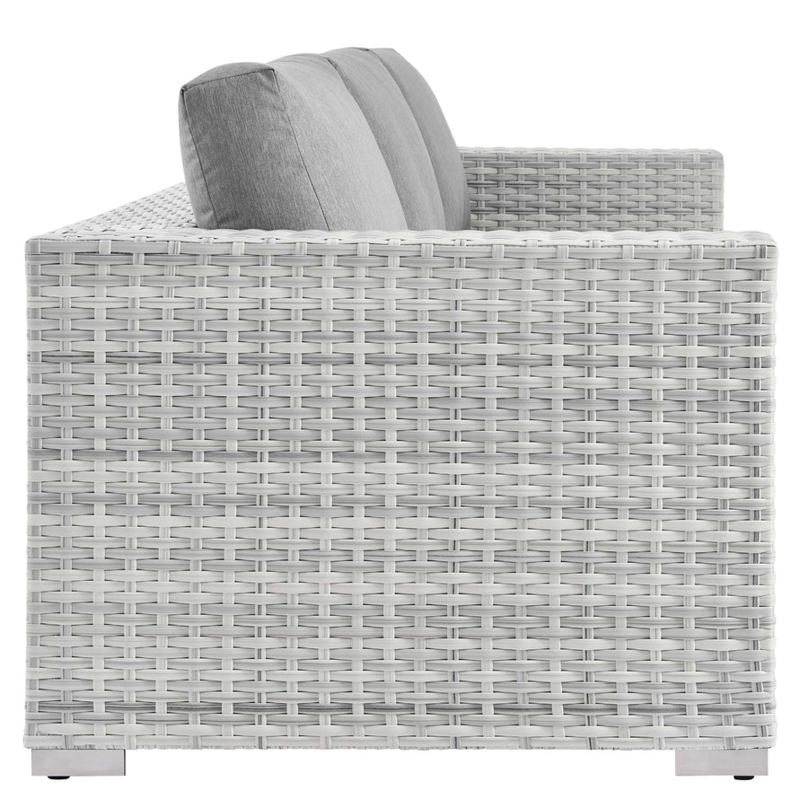 Sienna Outdoor Patio Sofa in Light Gray Gray