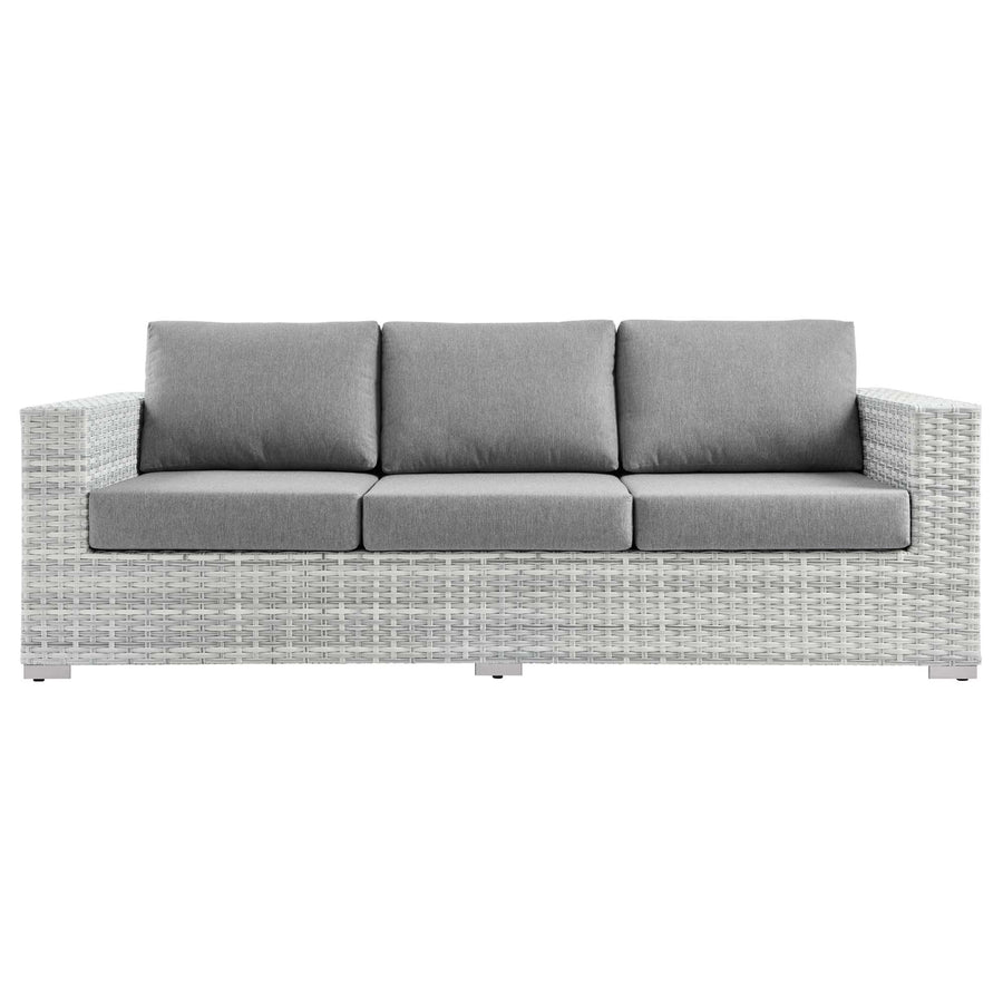 Sienna Outdoor Patio Sofa in Light Gray Gray