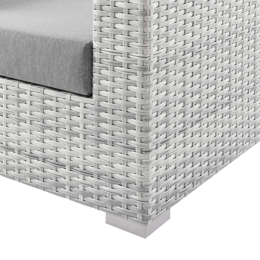 Sienna Outdoor Patio Sofa in Light Gray Gray