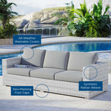 Sienna Outdoor Patio Sofa in Light Gray Gray