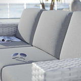 Sienna Outdoor Patio Sofa in Light Gray Gray