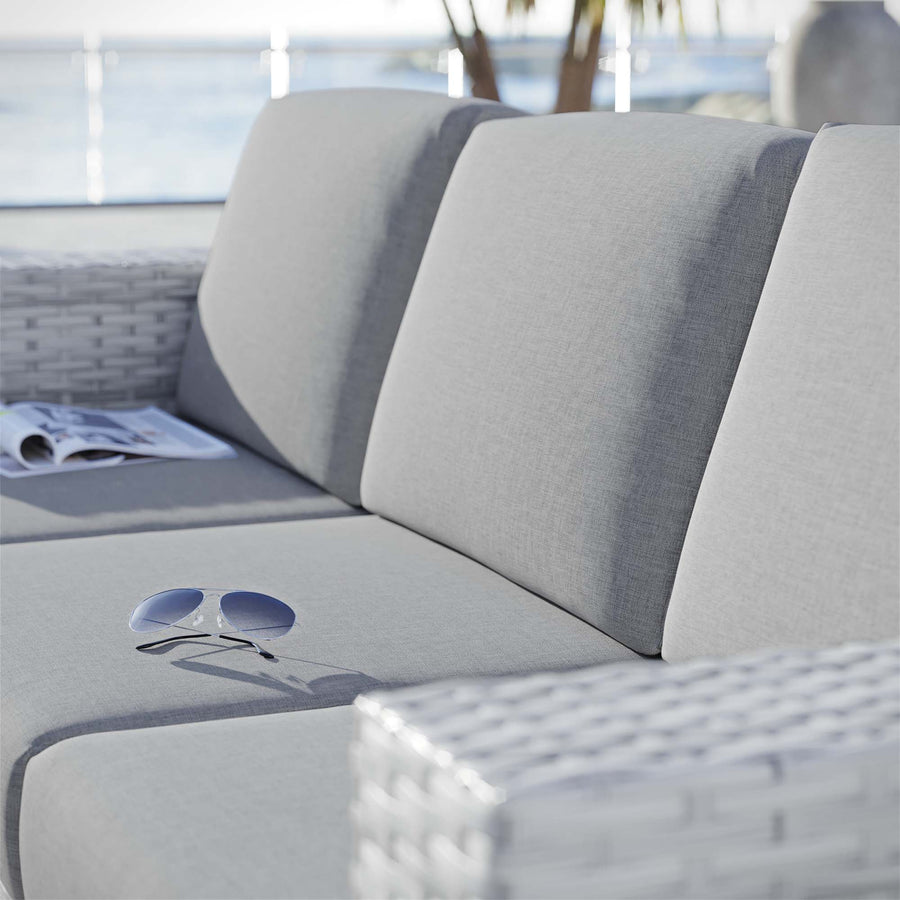 Sienna Outdoor Patio Sofa in Light Gray Gray