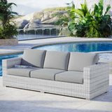 Sienna Outdoor Patio Sofa in Light Gray Gray