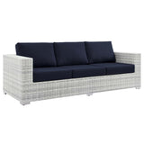 Sienna Outdoor Patio Sofa in Light Gray Navy