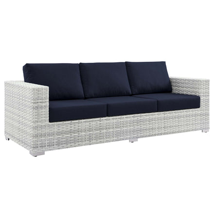 Convene Outdoor Patio Sofa in Light Gray Navy