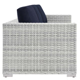 Sienna Outdoor Patio Sofa in Light Gray Navy